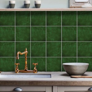 Green Texture Peel and Stick Floor Tile Stickers Kitchen, Bathroom ...