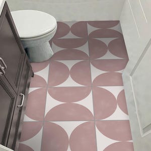 Semicircle Duo Backsplash Tile Stickers | Peel and Stick Kitchen Bathroom Floor Tile Decals | Antiskid & Removable Tile Vinyl's