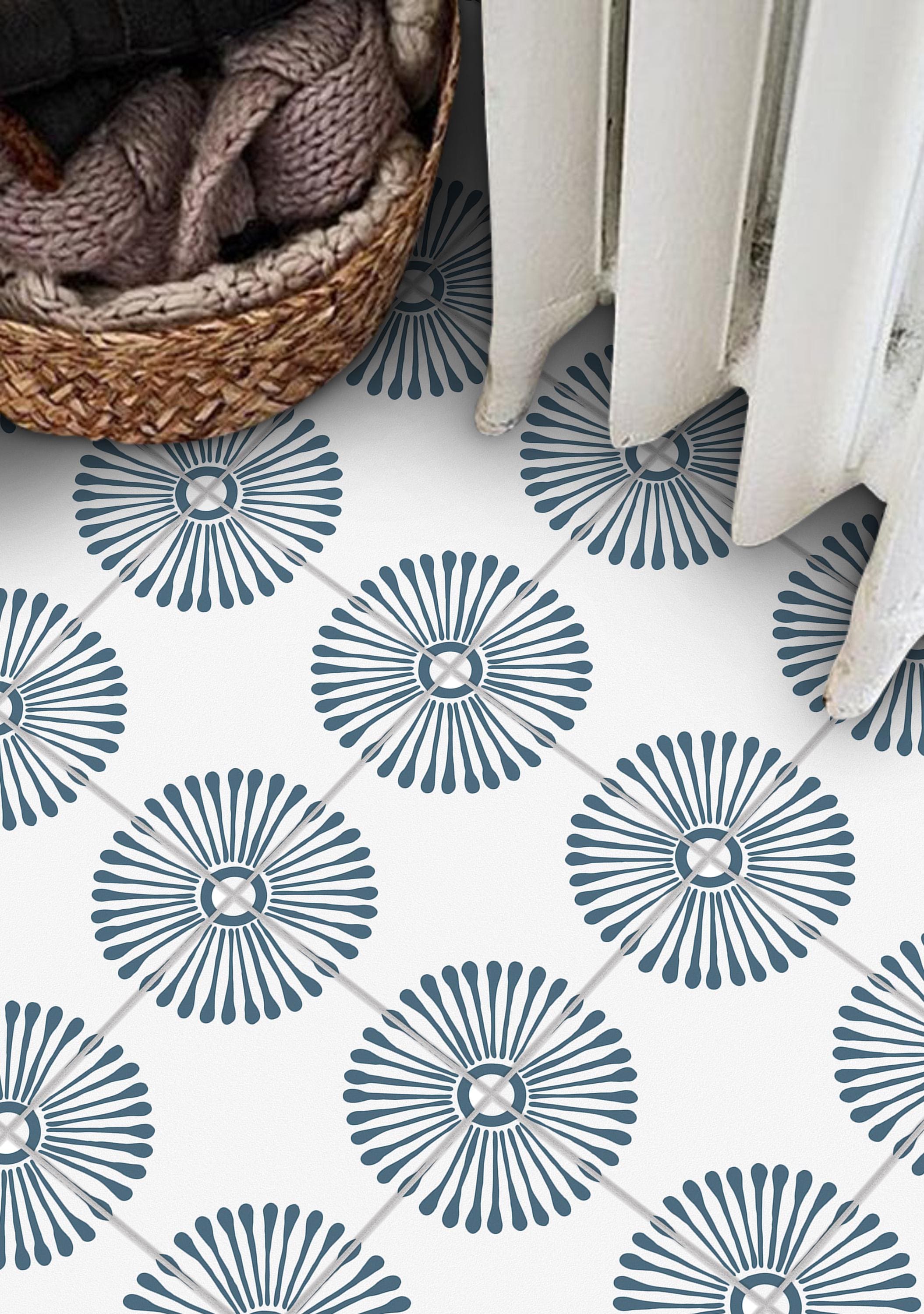 ANEJO EMMELINE Peel & Stick Floor Tile Stickers: Waterproof Backsplash Decals