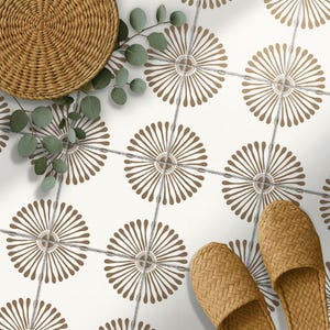 ANEJO EMMELINE Neutrale bruine vloertegelstickers: Peel-and-Stick stickers backsplash voor keuken, badkamer en muren | Eenvoudig aan te brengen