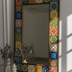 Colorful Mexican Talavera Peel and Stick Tile Stickers | Kitchen Bathroom Wall Backsplash Tile Vinyl | Antiskid for Floors | Waterproof image 11