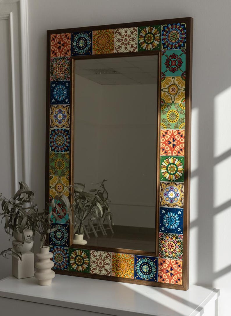 Colorful Mexican Talavera Peel and Stick Tile Stickers | Kitchen Bathroom Wall Backsplash Tile Vinyl | Antiskid for Floors | Waterproof image 11