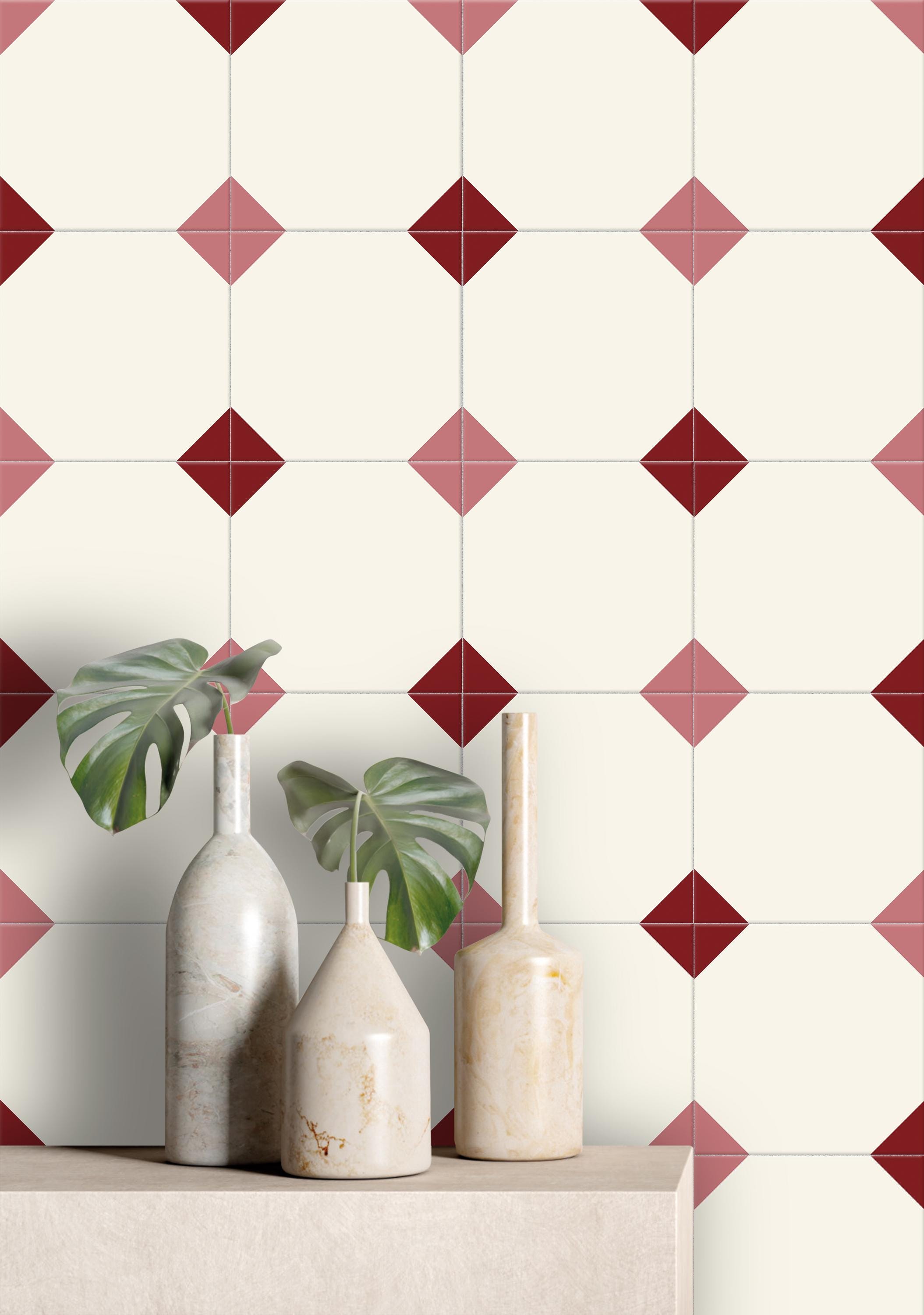 Tile Stickers Rectangle Peel and Stick Geometric Tile Stickers | Removable | Backsplash Tile ...