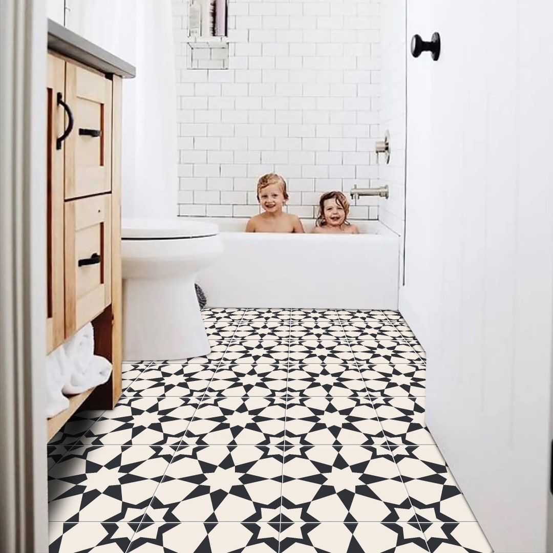 Peel and Stick Tile, Vinyl Floor Tiles, Star Solid Color, Floor Tile