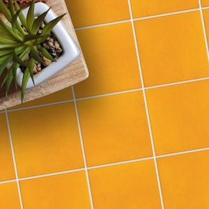 Peel and Stick Golden Yellow Tile Stickers | Kitchen Bathroom Wall Hand ...