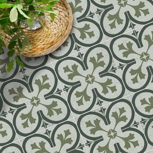 Tulip Mavi Floor Tile Stickers: Peel and Stick Decals