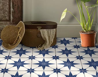 Adesivi per piastrelle a forma di stella blu da staccare e attaccare / Antiscivolo per pavimenti / Adesivi per piastrelle rimovibili per paraschizzi da cucina e bagno / SPEDIZIONE GRATUITA!