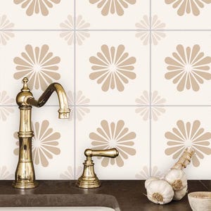 Floral Floor Tile Stickers: Waterproof Removable Decals