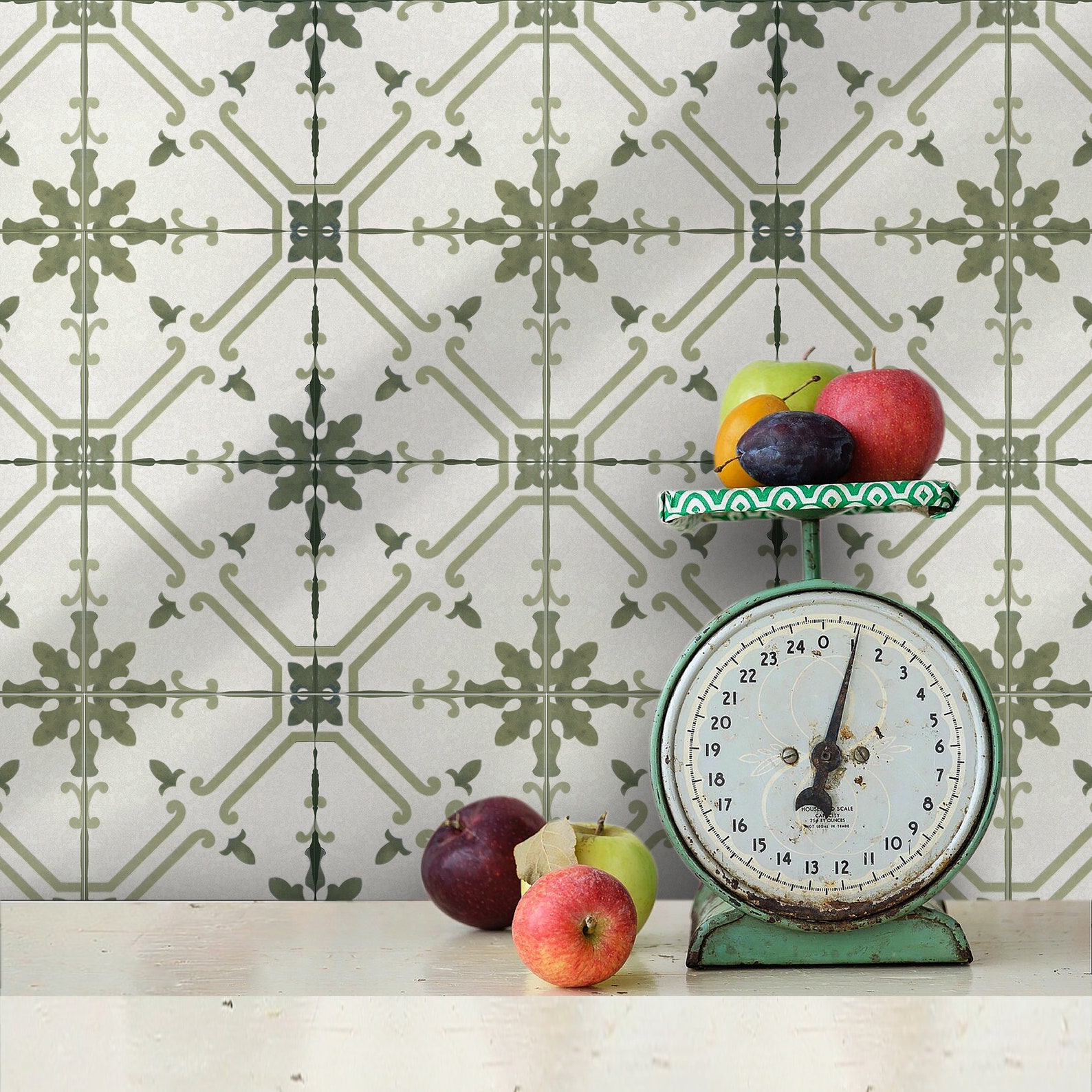 Porcelain Olive Green Peel and Stick Tile Home Decor Tile Etsy