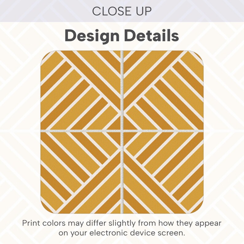 Yellow Seamless Floor Tile Stickers | Peel and Stick Kitchen, Bathroom & Wall Backsplash Tile Vinyl Decals | Easy to Apply | Removable image 4