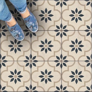 Floral Porcelain Tile Stickers: Removable Floor & Wall Decals