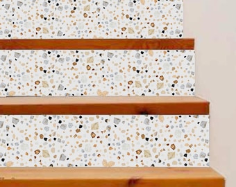 Elegant Mosaic Stair Raiser Decals | Peel & Stick Vinyl Strips | Waterproof Easy to Trim | Extra-long 49" length