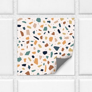 Terrazzo Mosaic Tile Vinyl Sticker: Kitchen Bathroom Decor
