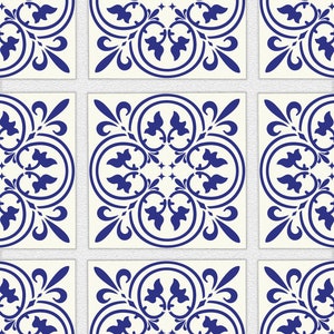 Royal Blue Tile Stickers: Peel and Stick Decal