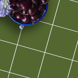 Solid Olive Floor Tile Stickers | Peel and Stick Kitchen, Bathroom & Wall Tile Decals | FREE SHIPPING!