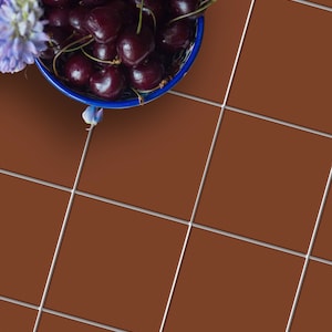 Solid Burnt Cinnamon Tile Stickers | Kitchen, Bathroom, Wall Tile Decal | Antiskid Foor Tile Stickers | FREE SHIPPING!