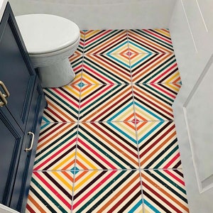 Retro Colorful Wall Tile Decals | Peel and Stick Tile Stickers for Kitchen, Bathroom, Wall & Floor | FREE SHIPPING!