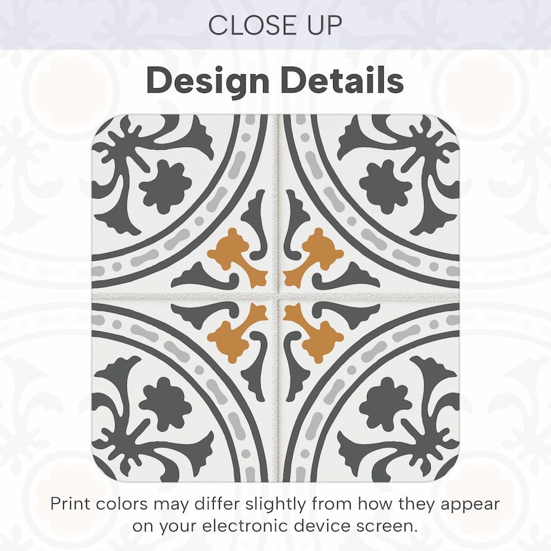 Elegant Peel and Stick Tile Stickers | Classic Tile vinyl for Kitchen, Bathroom, Wall and Floor | Easy to Apply | Removable image 4