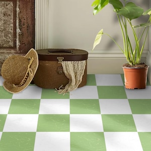 Adhesivos de vinilo con textura de mármol matcha y azulejos blancos / Adhesivos autoadhesivos para cocina, baño y salpicaderos de pared / Antideslizantes para suelos