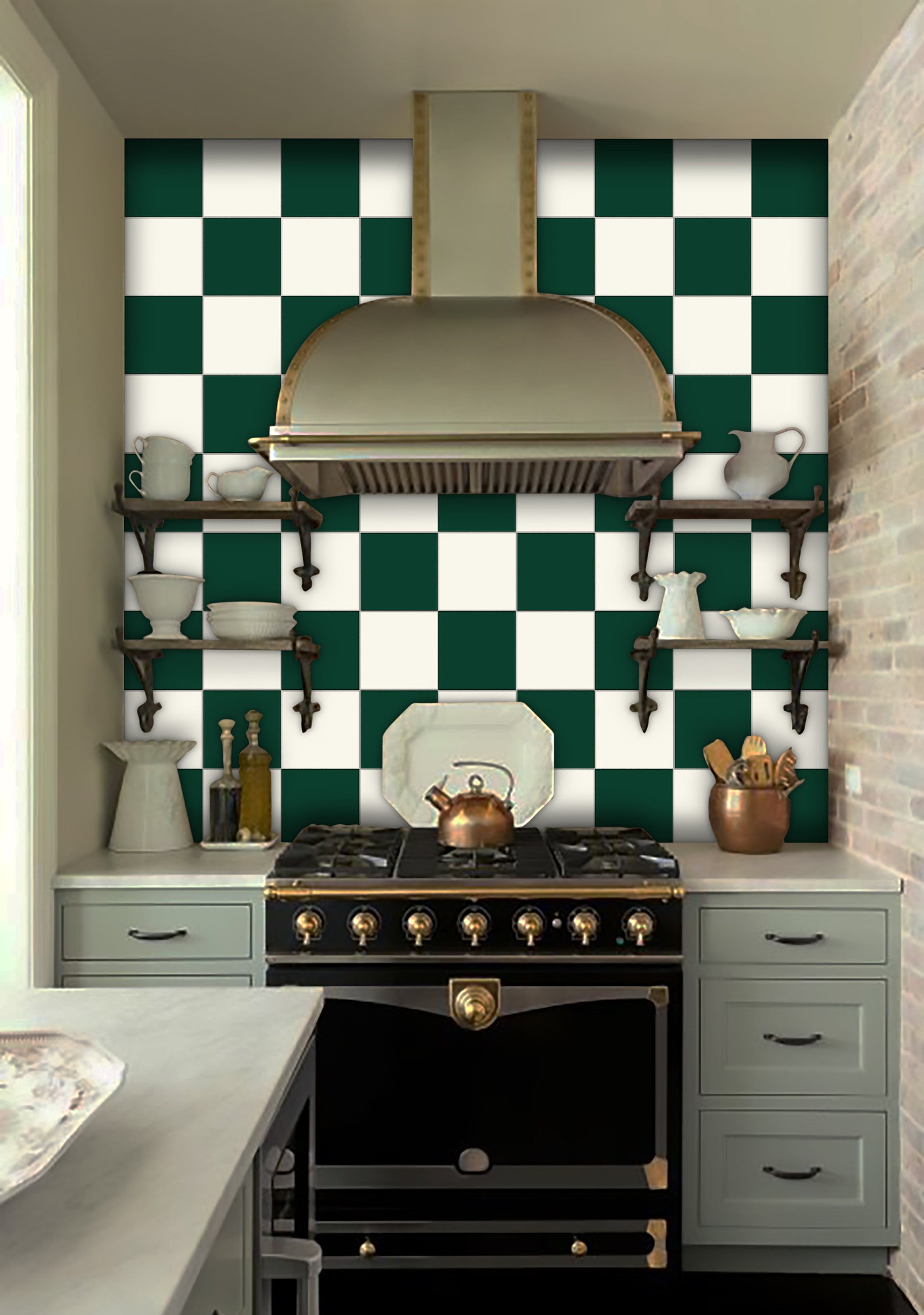 Checkered Tile Vinyl Floor Tile Vinyl Tile Decal DIY Craft Etsy
