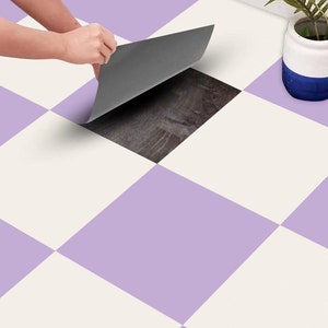 Purple, Beige Floor Kitchen Backsplash Tile Stickers | Peel and Stick Tile Vinyl Decals for Kitchen, Bathroom and Wall | Removable