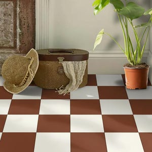 Burnt Cinnamon & Ivory Tile Stickers | Peel and Stick Kitchen, Bathroom, Wall Backsplash Tile Decals | Antiskid | Easy to Apply