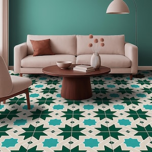 Zellige Pathway Tile Stickers | Antiskid for Floors | Peel and Stick Kitchen Bathroom Wall Backsplash Tile Stickers | Removable