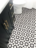 Classic Black Tile Bathroom Floor Stickers | Versatile Peel & Stick Decals for Kitchen, Wall, Backsplash Tile Decals | FREE SHIPPING!