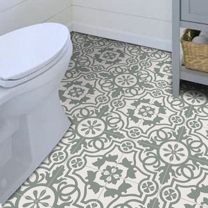 Peel and Stick Amalfi Coast Green Floor Tile Stickers, Self Adhesive Kitchen, Wall and Bathroom Tile Stickers, Easy to Remove FREE SHIPPING!