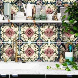 Arabische peel-and-stick tegelstickers backsplash | Antislip vinyl vloertegels | Stickerstickers keuken, badkamer, muur achterwand tegel