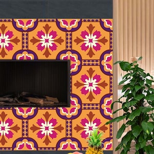 Vintage Talavera Peel and Stick Floor Tile Stickers, Kitchen Backsplash Tile Stickers, Waterproof, FREE SHIPPING!!!