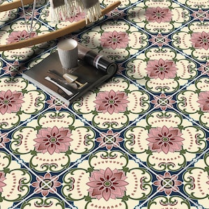 Floral Peel and Stick Tile Stickers: Removable Floor Decals