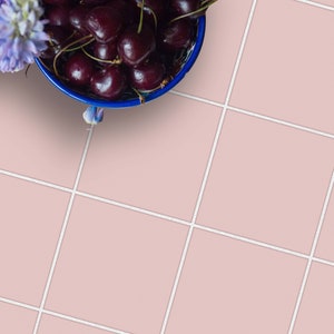 Pearl Pink Peel and Stick Tile Stickers – Removable Antiskid Vinyl Decals for Floor, Wall, Kitchen Backsplash, Bathroom, FREE SHIPPING