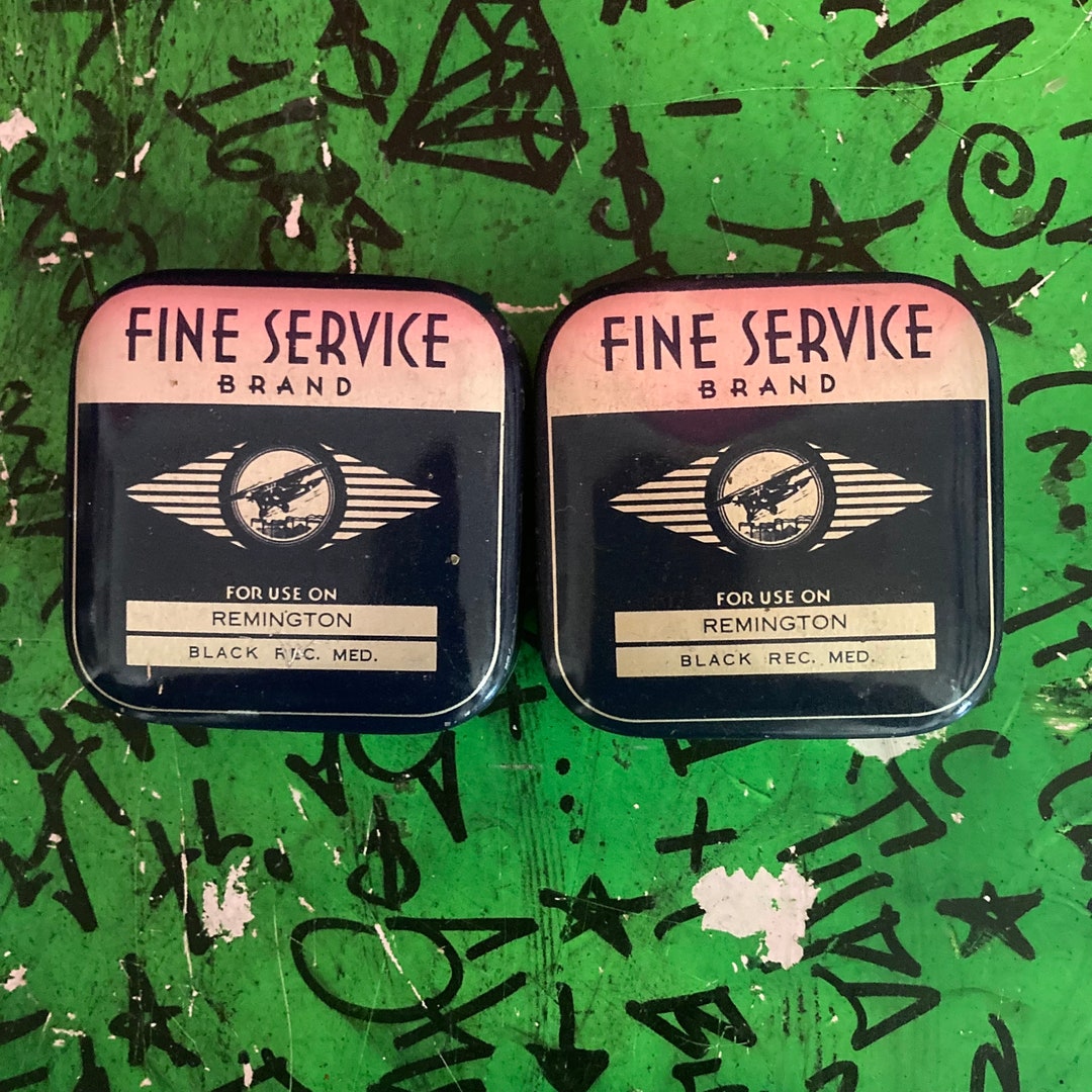 NOS Fine Service Brand Vintage Typewriter Ribbon in Original Tin X ...