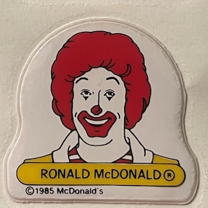 Vintage 1980s McDonald&#39;s Ronald McDonald and Grimace Puffy Stickers!