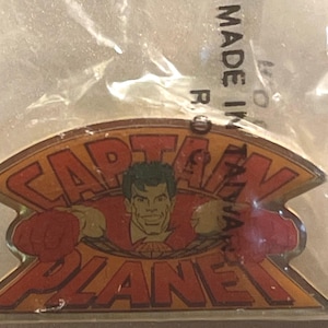 Vintage 1990s Captain Planet Comic Superhero Enamel Pin Unopened in Package