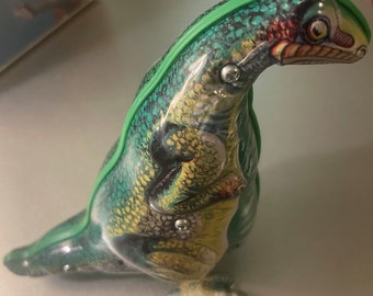 Vintage Tin Wind Up Rocking Tyrannosaurus Rex Collectible Toy, Unopened In Box! 1970s - 1980s