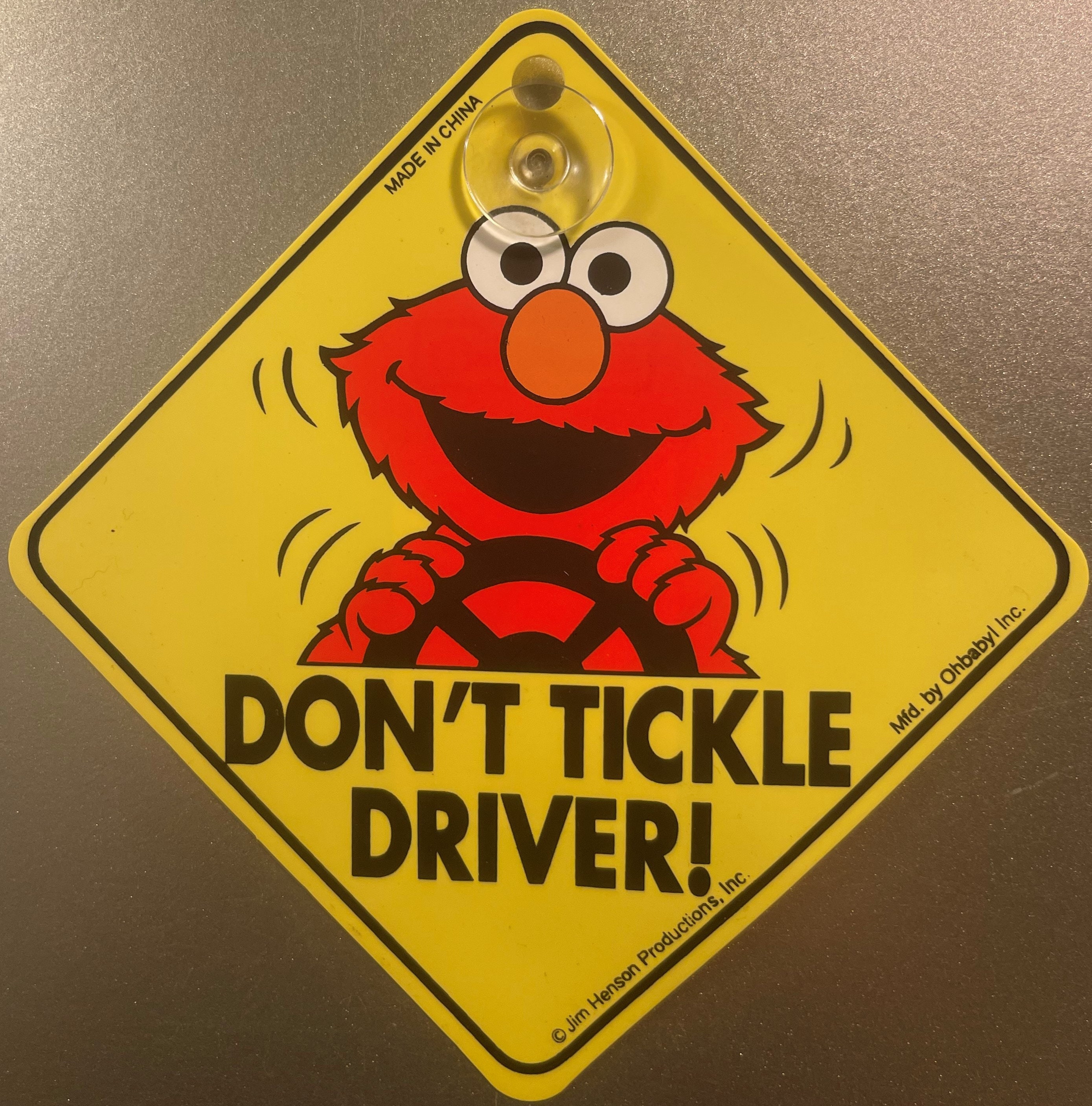 Vintage Don't Tickle Driver Elmo, Sesame Street, Window Sign, Decal 1990s
