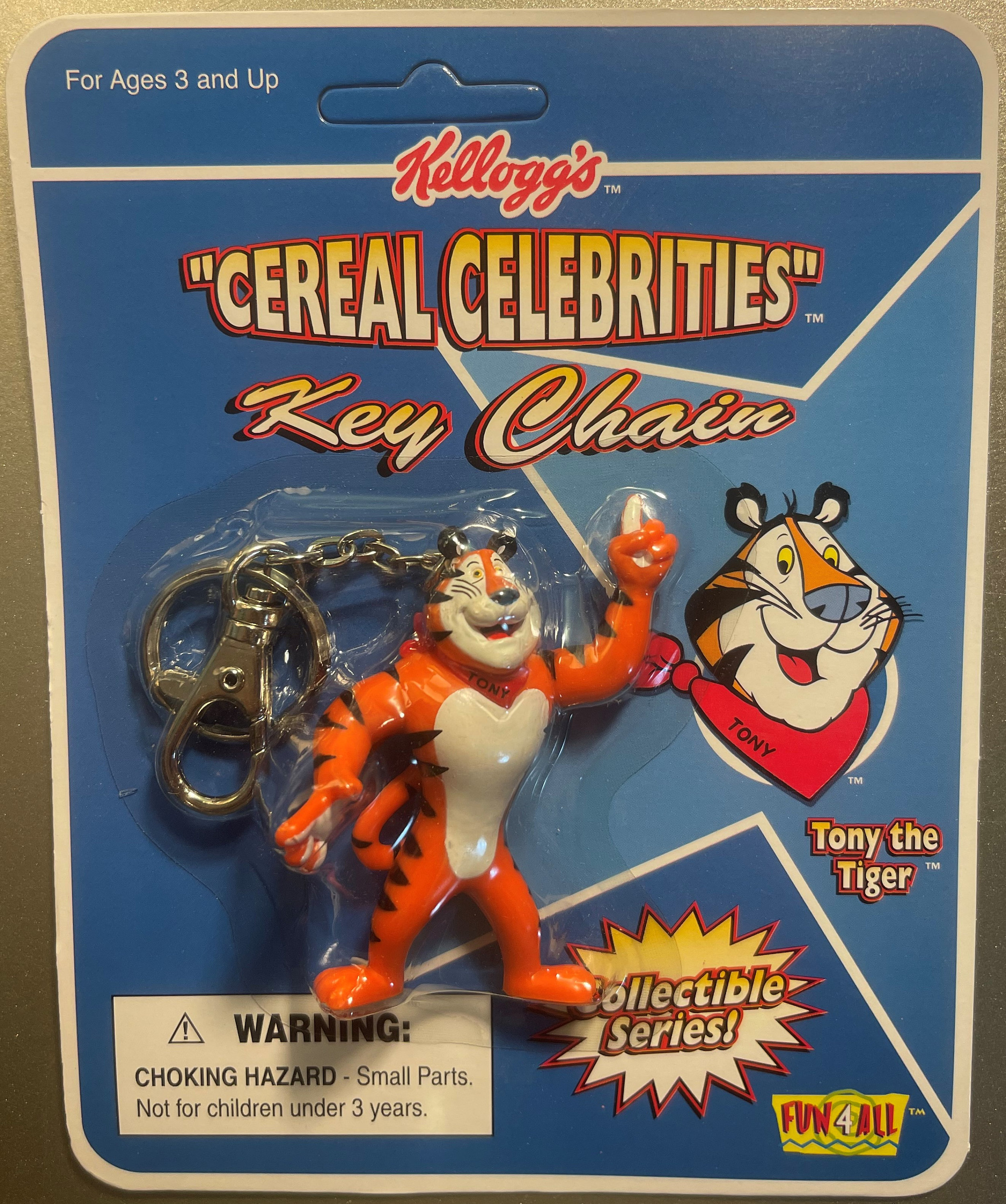 Vintage 1990s Tony the Tiger Cereal Celebrities Keychain Kellogg's