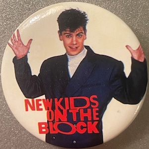 Vintage 1980s New Kids on the Block Pin, Jordan Knight, Boston, MA, NKOTB, Jazz Hands