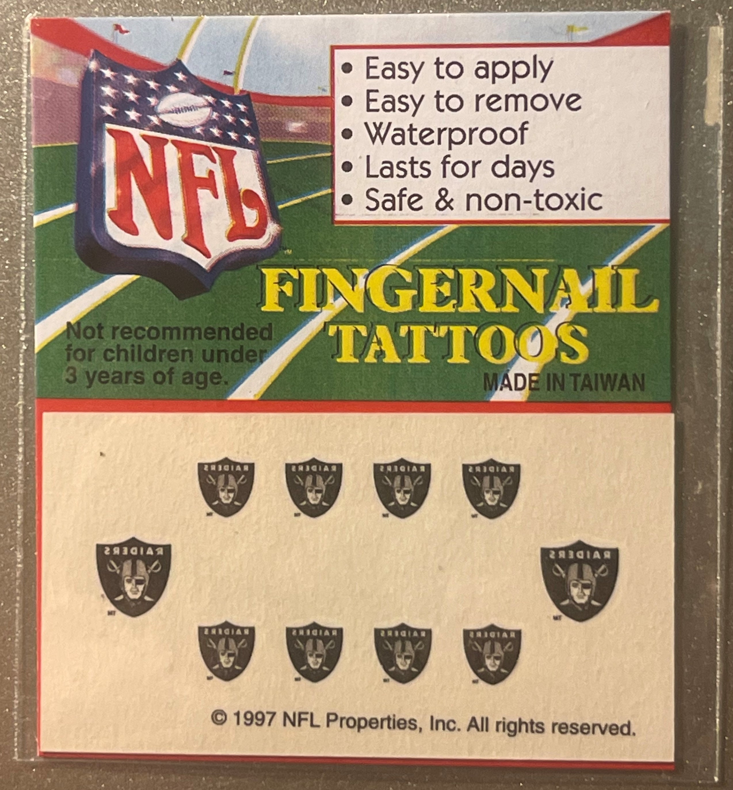 Waterslide Nail Decals Set of 20 - Las Vegas Raiders Football