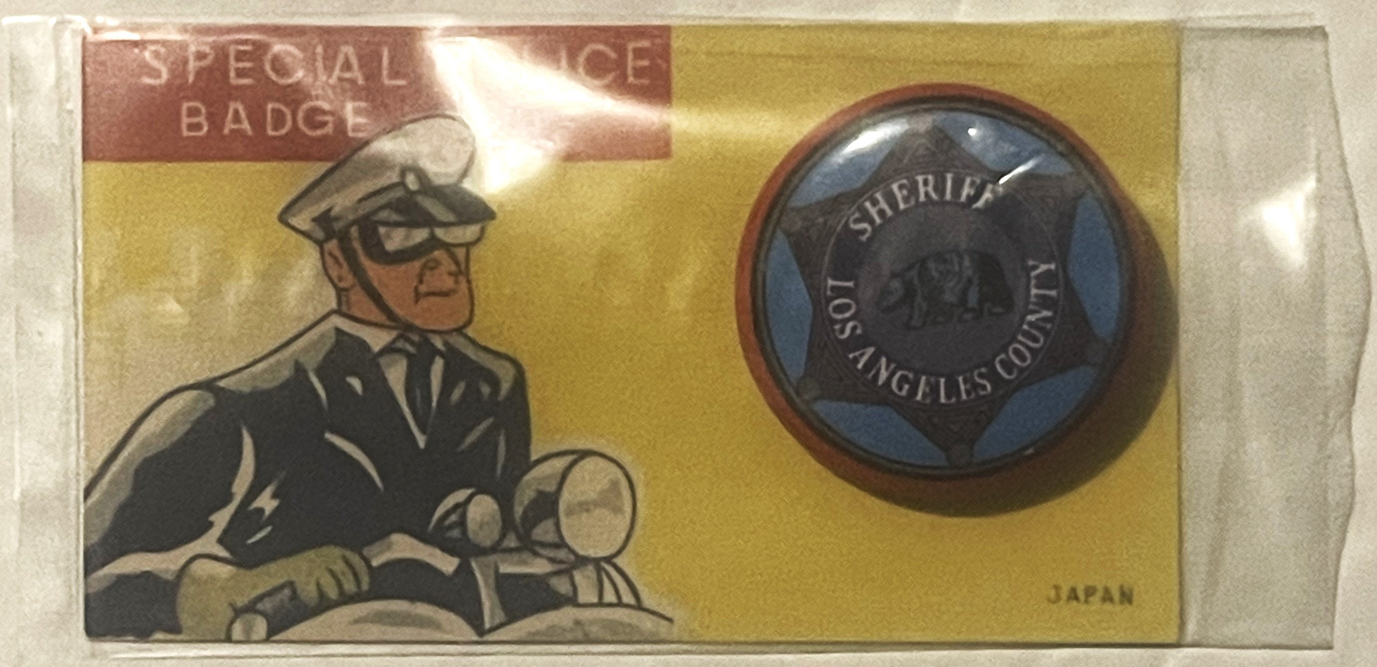 Vintage 1950s Los Angeles Special Police Badge Tin Litho Pin