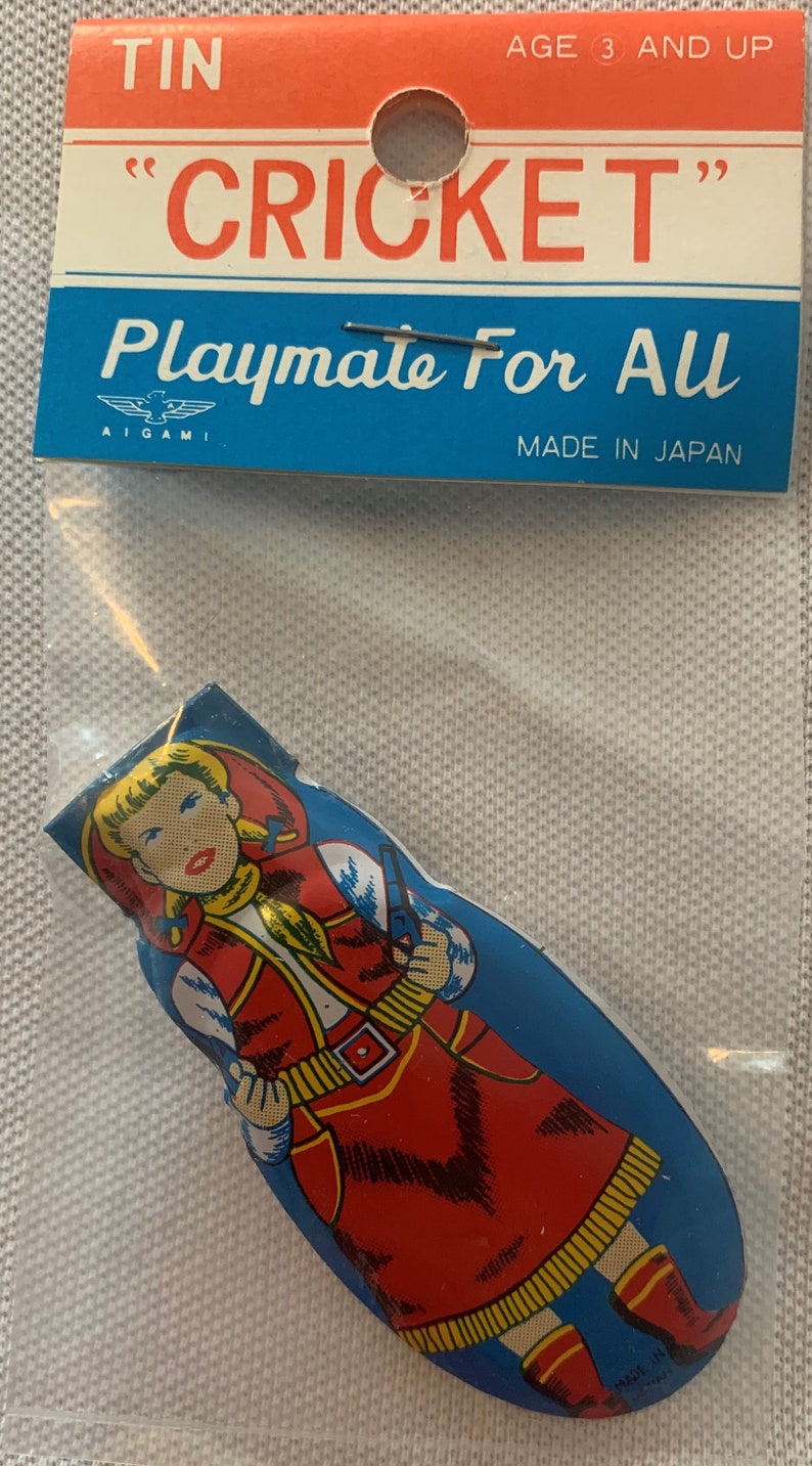 Vintage Cowgirl Tin Clicker Cricket 1950s Original Packaging! - Vintage and Antique Gifts - Vintage Antique and Collectible Gifts
