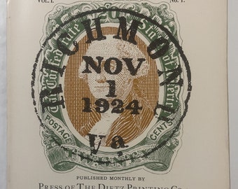 Antique 1924 Southern Philatelist Magazine Confederate Stamps Postal History Dietz