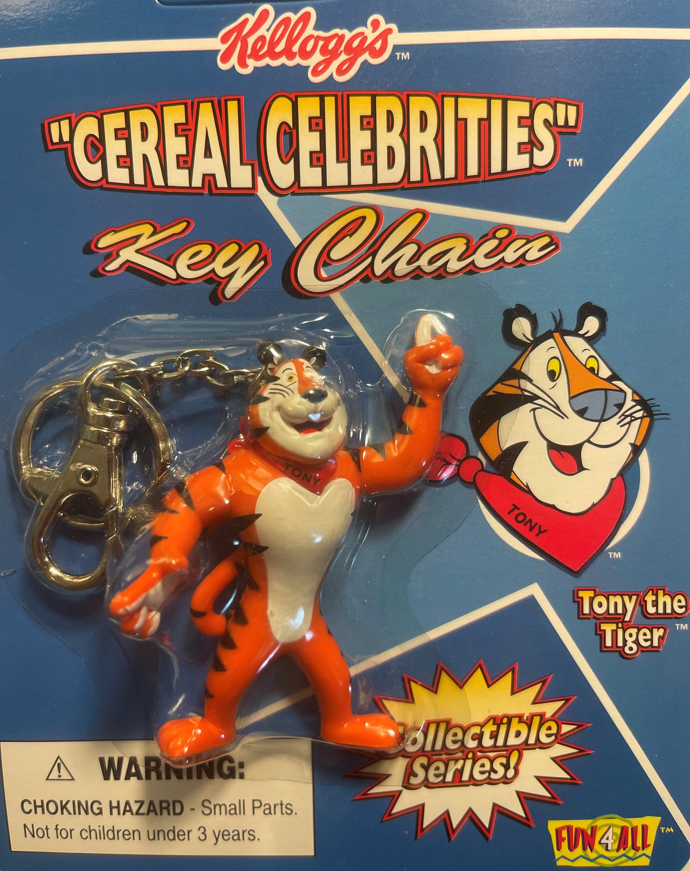 Vintage 1990s Tony the Tiger Cereal Celebrities Keychain Kellogg's
