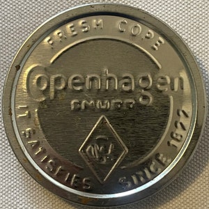 Vintage 1980s Copenhagen Snuff Tin Top - Lid, Fresh Cope