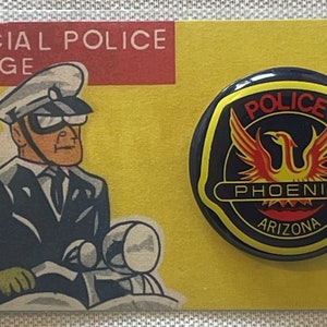 Vintage 1950s Tin Litho Special Police Badge Phoenix Police