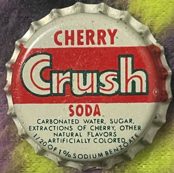 Vintage Cherry Crush Soda Bottle Cap Cork Lined NOS Crown Cap Mid-Century Pittsburgh Seven-Up Bottling Soda Memorabilia