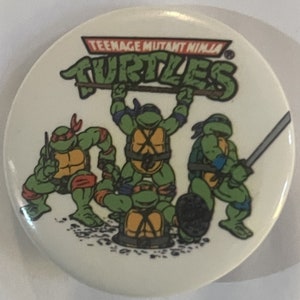 Vintage 1990 Teenage Mutant Ninja Turtles Movie Pin, Group Sewer Exit, TMNT