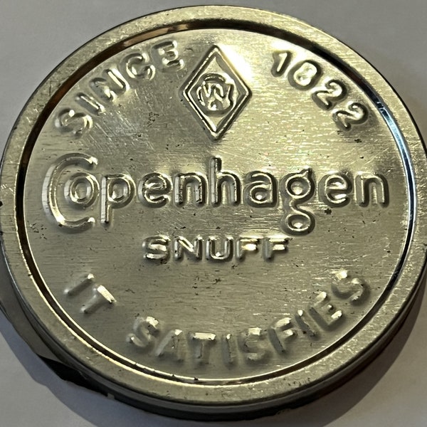 Vintage 1980s Copenhagen Snuff Tin Top - Lid, Since 1882